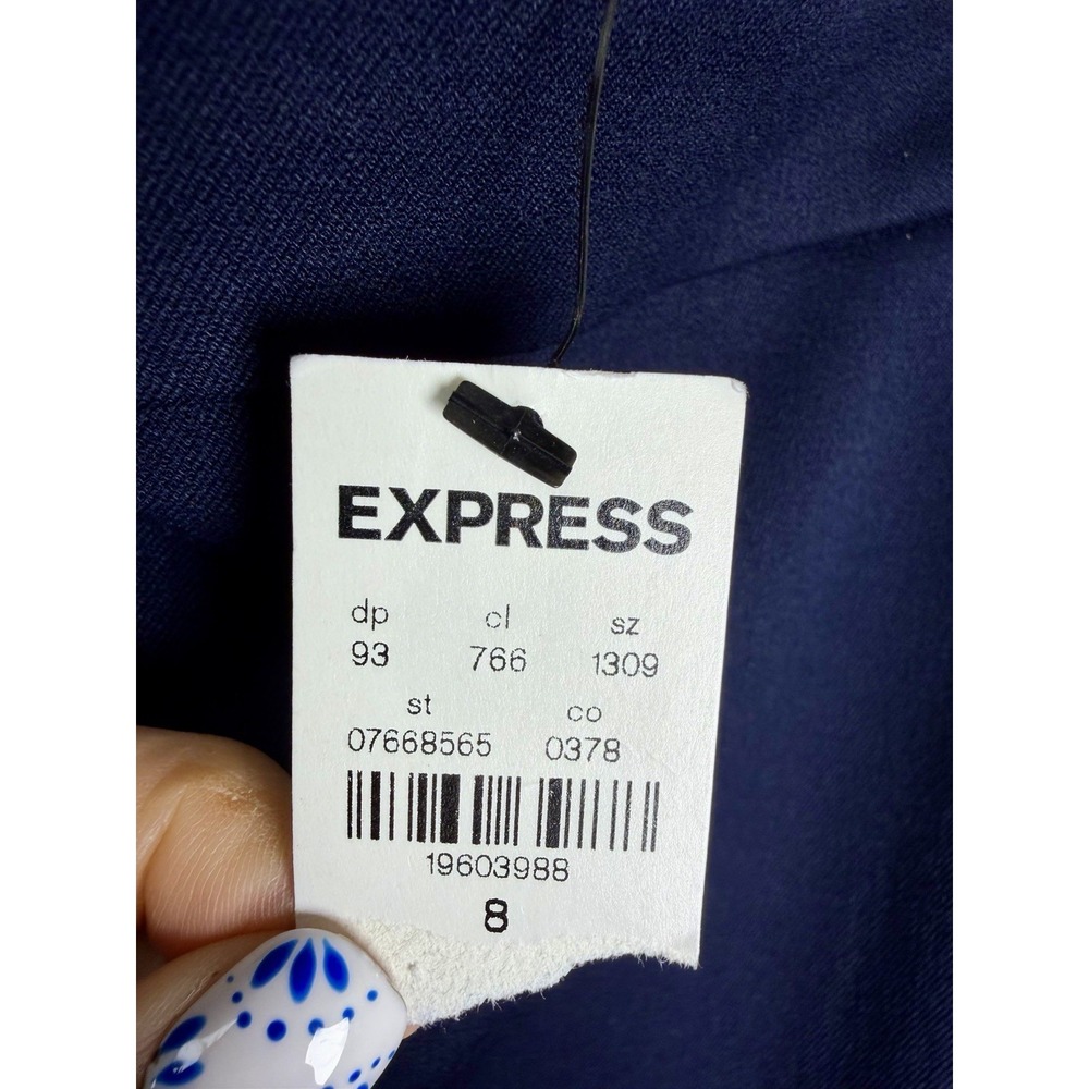 Express Stretch Pencil Skirt Minimalist Office Pockets Women's Size 8 Navy NWT - Picture 3 of 9
